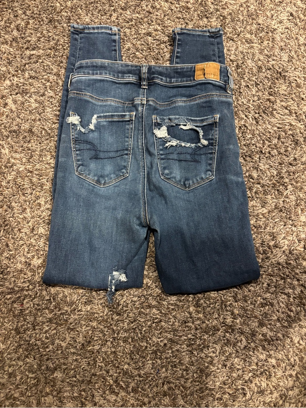 Women’s American Eagle Blue Distressed Hi Rise Jegging Jeans
